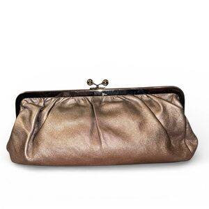 Express Vintage Y2K Metallic Leather Kisslock Clutch (EUC)